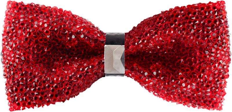Man of Men Rhinestone Bow Ties for Men - Pre Tied Sequin Bowties Men with Adjustable Length, Jewel Bow Tie - Image 1
