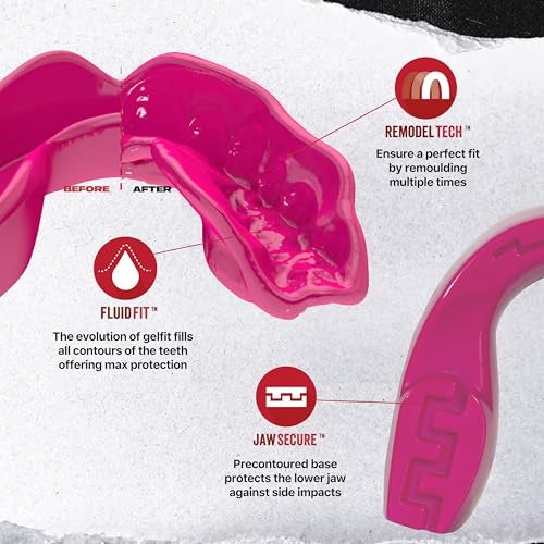 SAFEJAWZ Sports Mouthguard Slim Fit, Adult and Junior Mouth Guard with Case for Boxing, Basketball, Lacrosse, Football, MMA, Martial Arts, Hockey and All Contact Sports (Adult 12+ Years, Pink) - Image 3