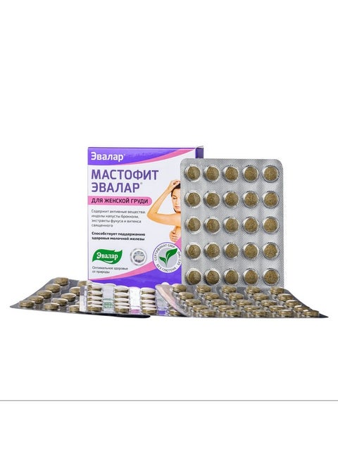 Evalar Vitex Chaste Tree Bladderwrack Fucus Extract Mastofit Herb 100 Tab
