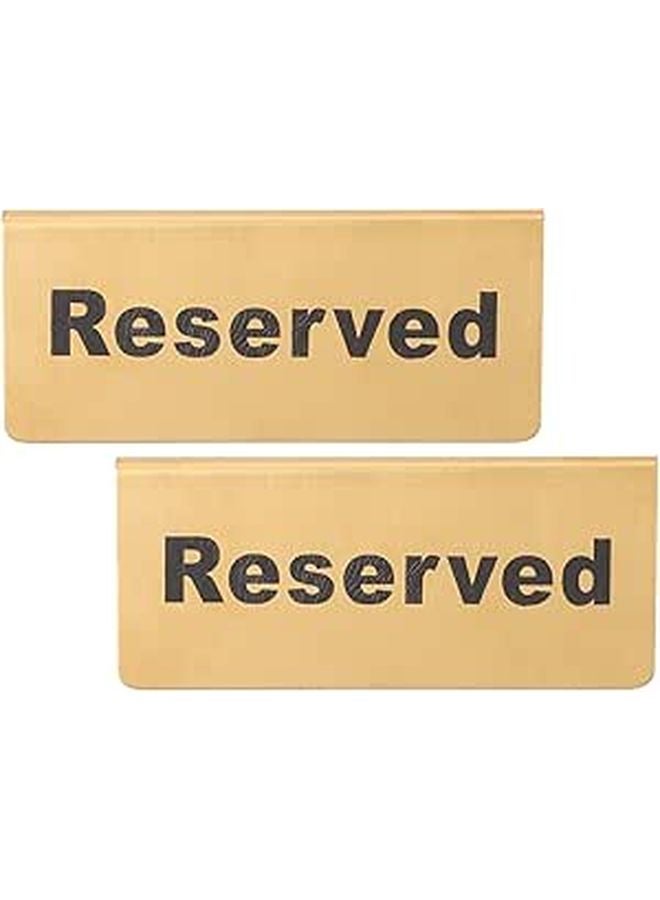 Gold Stainless Steel Reserved Table Signs 2 Pack for Wedding Party Restaurant Seating - Image 1