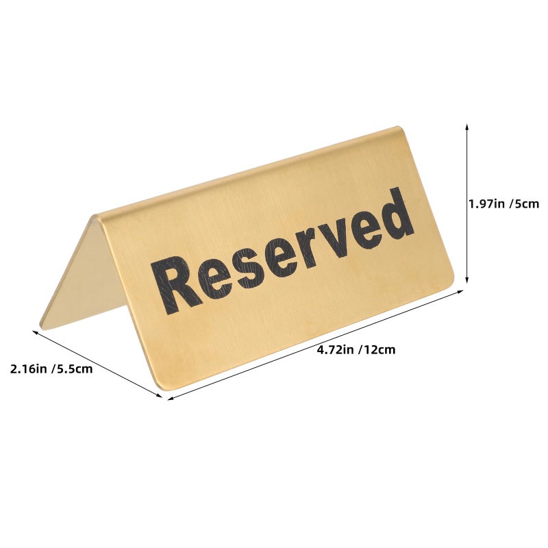 Gold Stainless Steel Reserved Table Signs 2 Pack for Wedding Party Restaurant Seating - Image 3