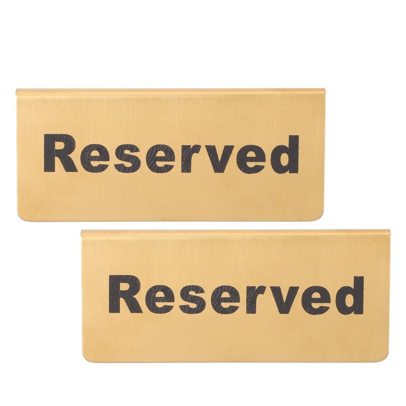 Gold Stainless Steel Reserved Table Signs 2 Pack for Wedding Party Restaurant Seating - Image 2
