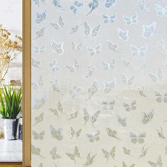 SUNBIRD Window Privacy Film Decorative Stained Glass Window Film Frosted Window Tinting Film for Home60 cm x 152 cmSmall Butterfly House Door Glass - Image 4