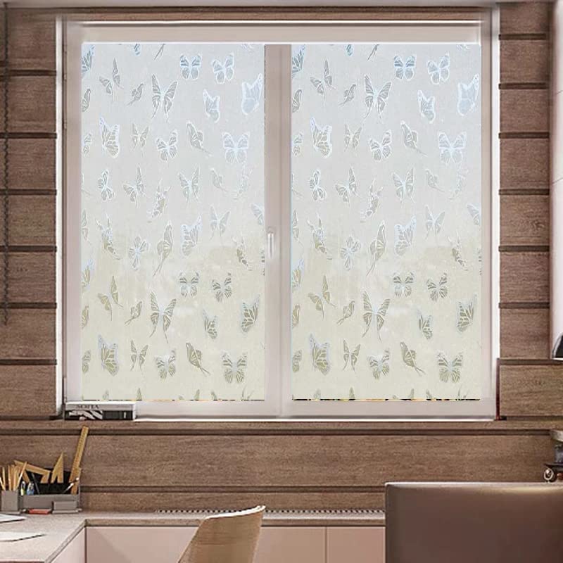 SUNBIRD Window Privacy Film Decorative Stained Glass Window Film Frosted Window Tinting Film for Home60 cm x 152 cmSmall Butterfly House Door Glass - Image 2