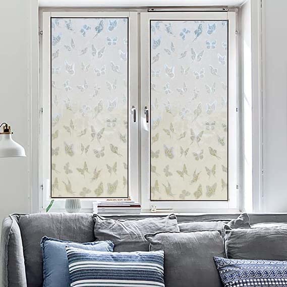 SUNBIRD Window Privacy Film Decorative Stained Glass Window Film Frosted Window Tinting Film for Home60 cm x 152 cmSmall Butterfly House Door Glass - Image 5