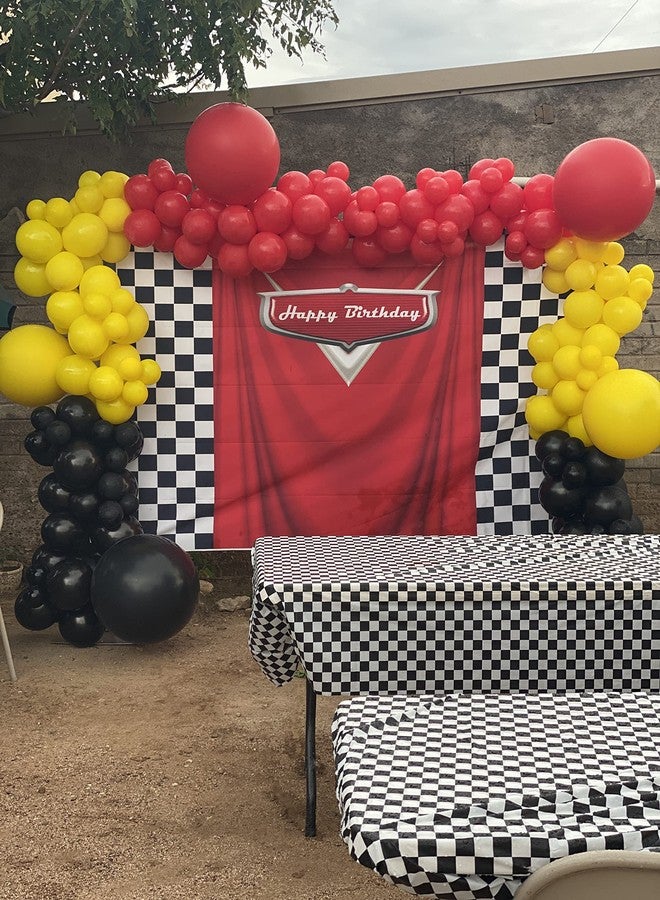 RUYI Car Backdrop for Boy Party Racing Competition Photography Background 6x5FT Car Racing Theme Birthday Decoration Supplies - Image 3