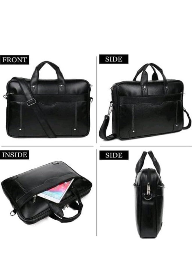 Stylbase Formal Briefcase, Messenger College Bag Ideal for INoteBook, ITablet, Laptop (up to 15 inches) | Unisex Handbag with Shoulder Strap(Black) - Image 3