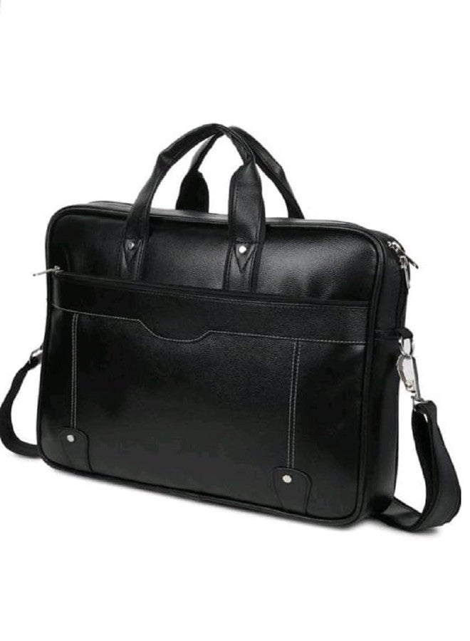 Stylbase Formal Briefcase, Messenger College Bag Ideal for INoteBook, ITablet, Laptop (up to 15 inches) | Unisex Handbag with Shoulder Strap(Black) - Image 1