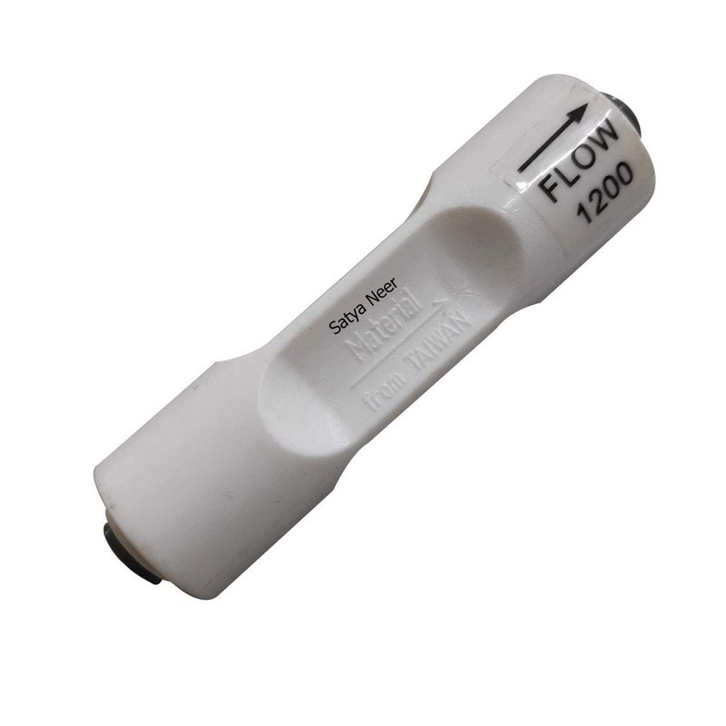 Flow Restrictor 1200 ml Quick Fit Connection used in Commercial Ro Water Purifiers, suitable for 6 mm size or ¼ inches pipe 
