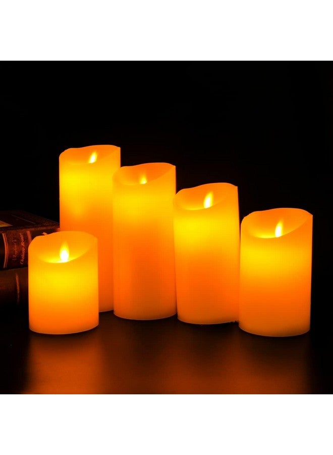 Kuber Industries Kuber Industries Pack of 5 LED Candles for Home Decoration|Battey Operated|Flameless Yellow Light|Diwali Lights for Home Decoration,Along with Other Festivities & Parties|Set of 5|B0-005G|Gray  - Image 1
