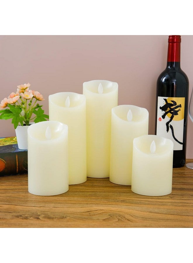 Kuber Industries Kuber Industries Pack of 5 LED Candles for Home Decoration|Battey Operated|Flameless Yellow Light|Diwali Lights for Home Decoration,Along with Other Festivities & Parties|Set of 5|B0-005G|Gray  - Image 2