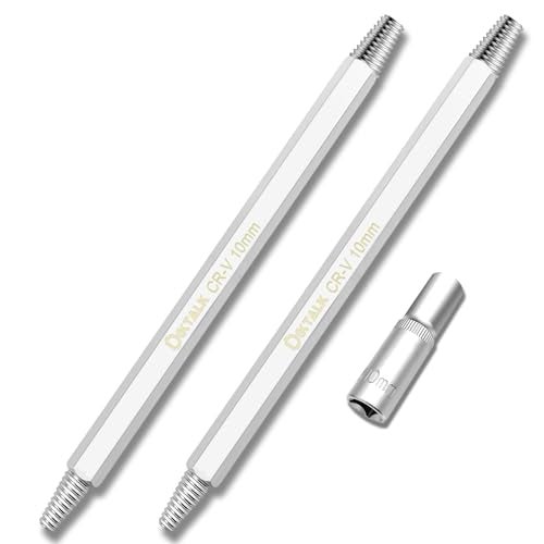 DikTalk Broken Spark Plug Remover Tool, 2-Piece Extractor Set with Left-Hand Thread and 10mm 3/8” Drive Socket for Seized Frozen Spark Plugs in Cars Trucks and SUVs - Image 1