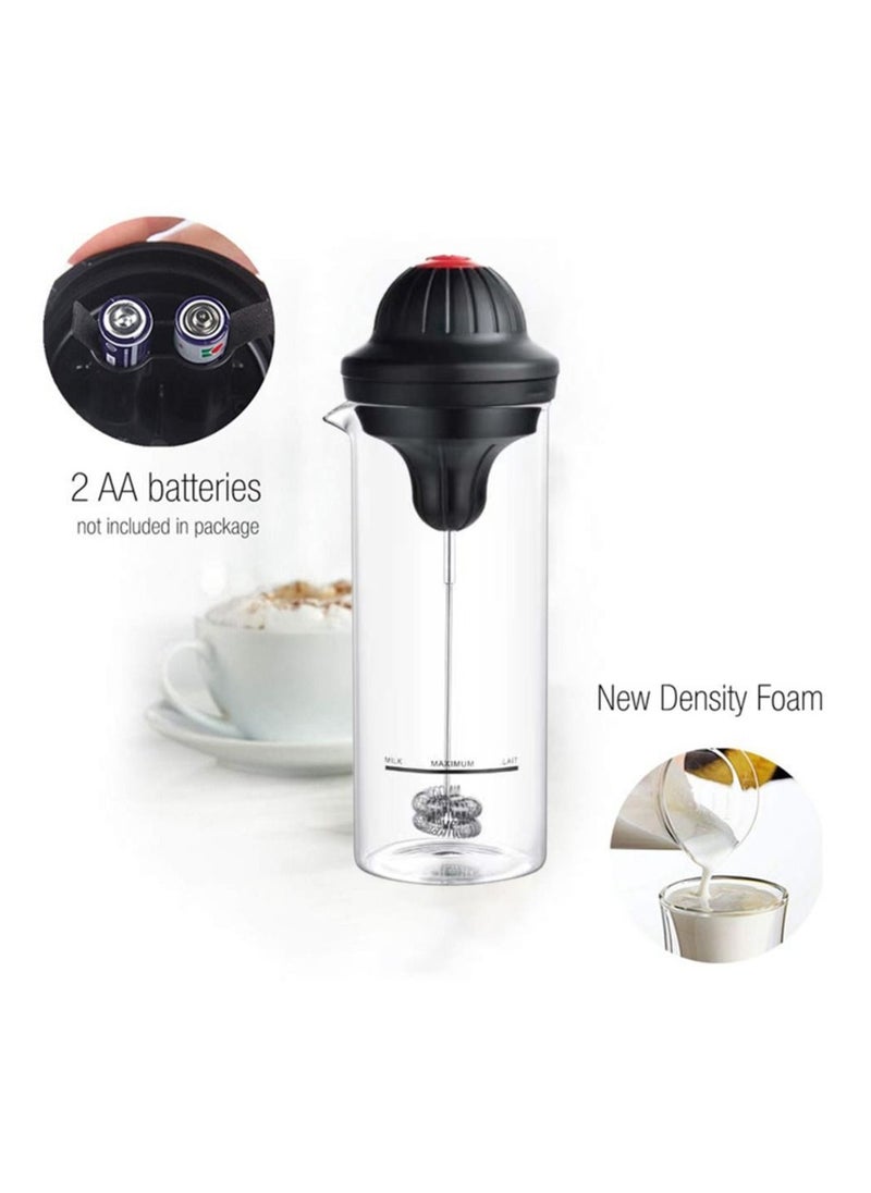 Generic Household Electric Milk Frother Mini Handheld Mixer Coffee Milk Frother Stainless Steel Milk Frothing Rod With Glass Cup  - Image 2