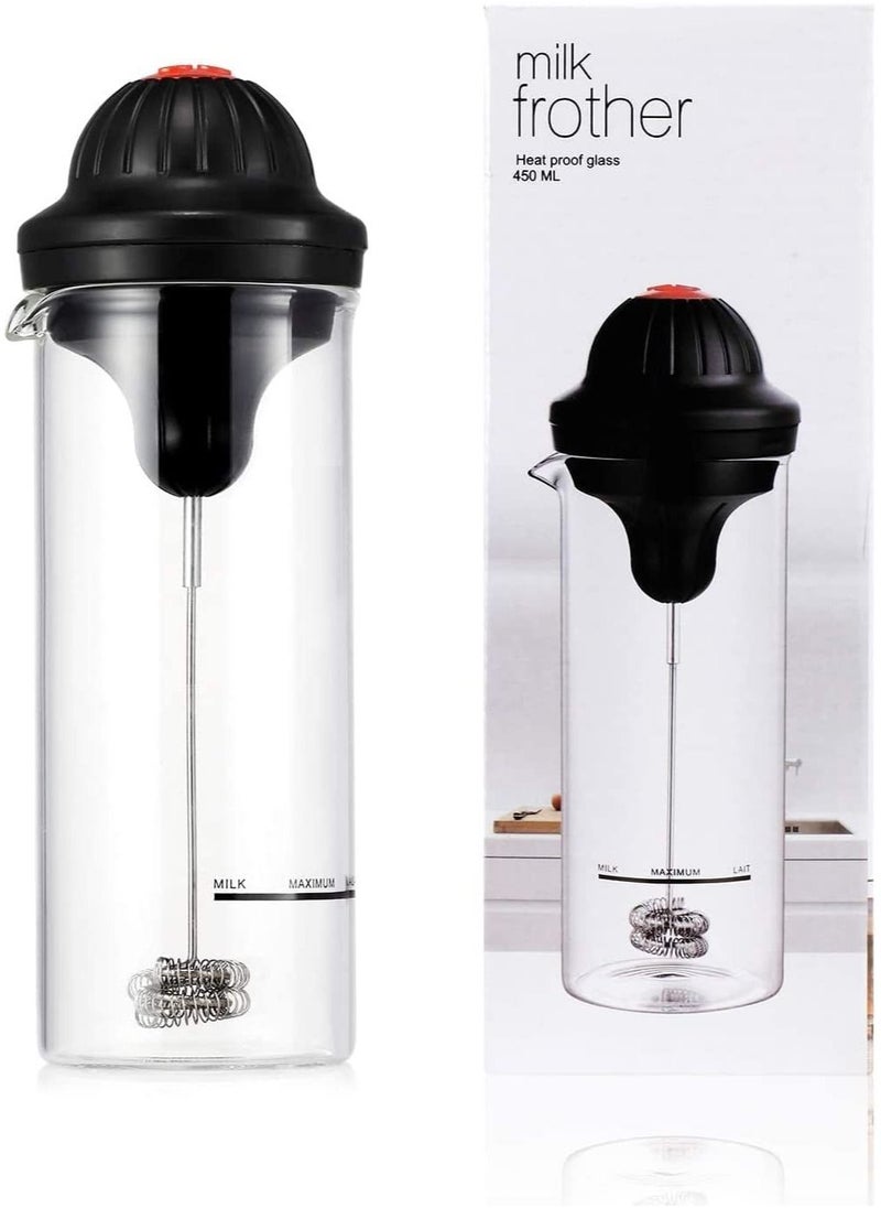 Generic Household Electric Milk Frother Mini Handheld Mixer Coffee Milk Frother Stainless Steel Milk Frothing Rod With Glass Cup  - Image 5