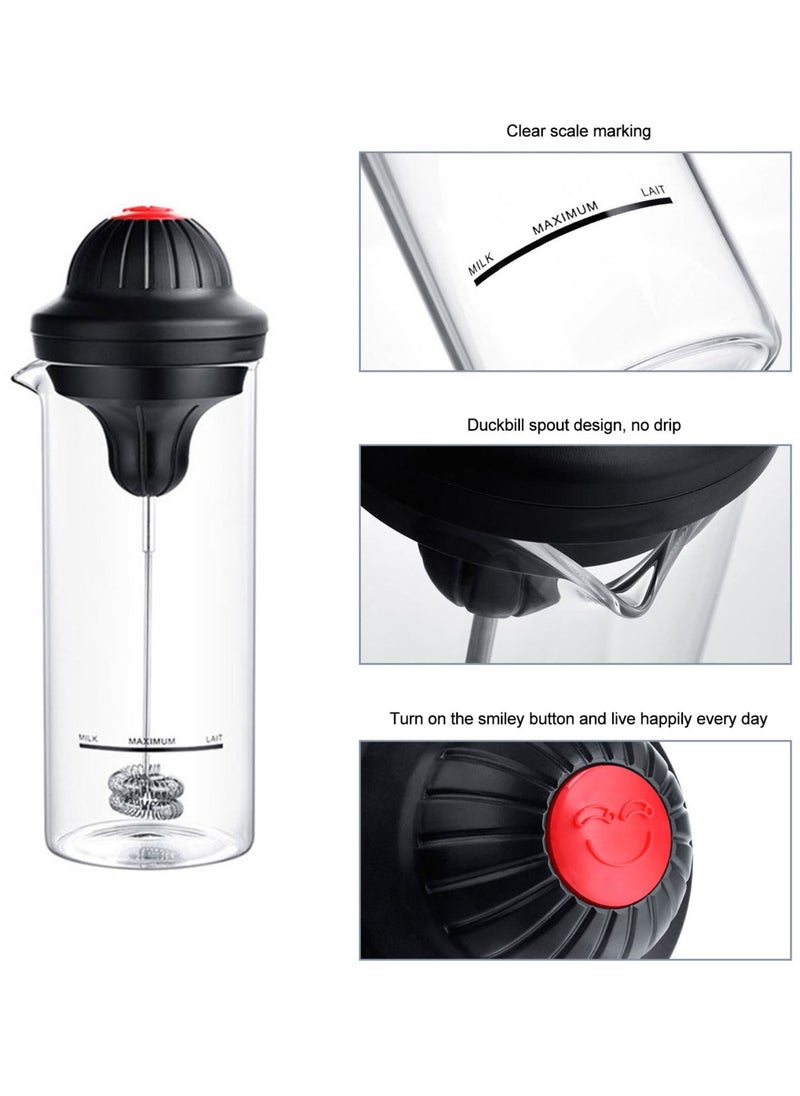 Generic Household Electric Milk Frother Mini Handheld Mixer Coffee Milk Frother Stainless Steel Milk Frothing Rod With Glass Cup  - Image 4