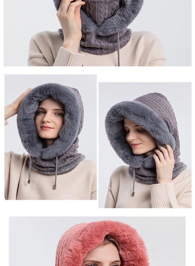 قبعة شتوية أنيقة للبنات من الفرو الناعم المحبوك على شكل قرد | قبعة بالاكلافا دافئة للرقبة مقاومة للرياح والثلج مع رباط، مناسبة للتزلج وسماعات الرأس | مقاس واحد يناسب الجميع (IN، ألفا، مقاس واحد يناسب الجميع، رمادي) - Image 5