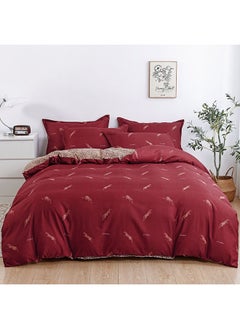 RISHAHOME 6-Piece Double Size Duvet Cover Set|1 Duvet Cover + 1 Flat Sheet + 4 Pillow Cases|Microfibre|MOCHA  - Image 2