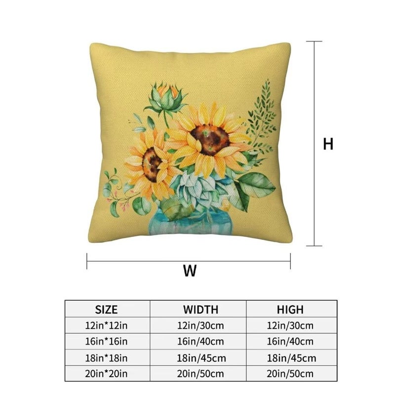 Sunshineyan Hello Sunshine Pillow Cover 20x20 مجموعة من مزرعة مزرعة صفراء الربيع الصيفي أغطية وسادة الربيع للألوان المائية عباد الشمس ووسادة Cashion Case Gifors لأريكة الأريكة المنزلية في الهواء الطلق في الهواء الطلق - Image 3
