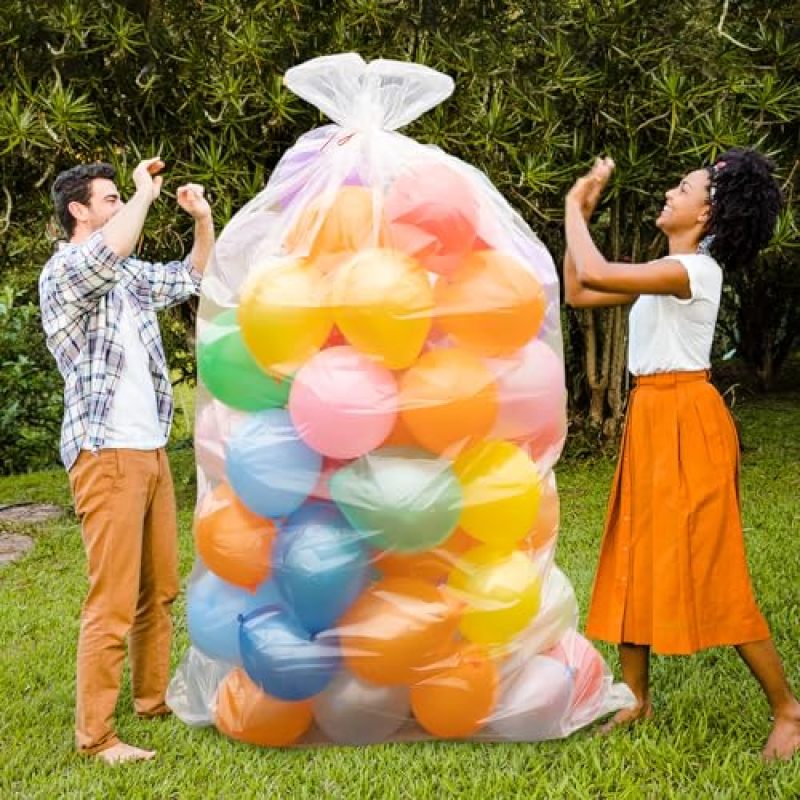 Giant Balloon Bags: 98.4 X 59 Inch Transparent Thickened Polyethylene - Giant Capacity Crystal Clear Visibility Foldable Reusable Balloon Transport Bags for Large Events Party Planners Wedding Birthda - Image 1