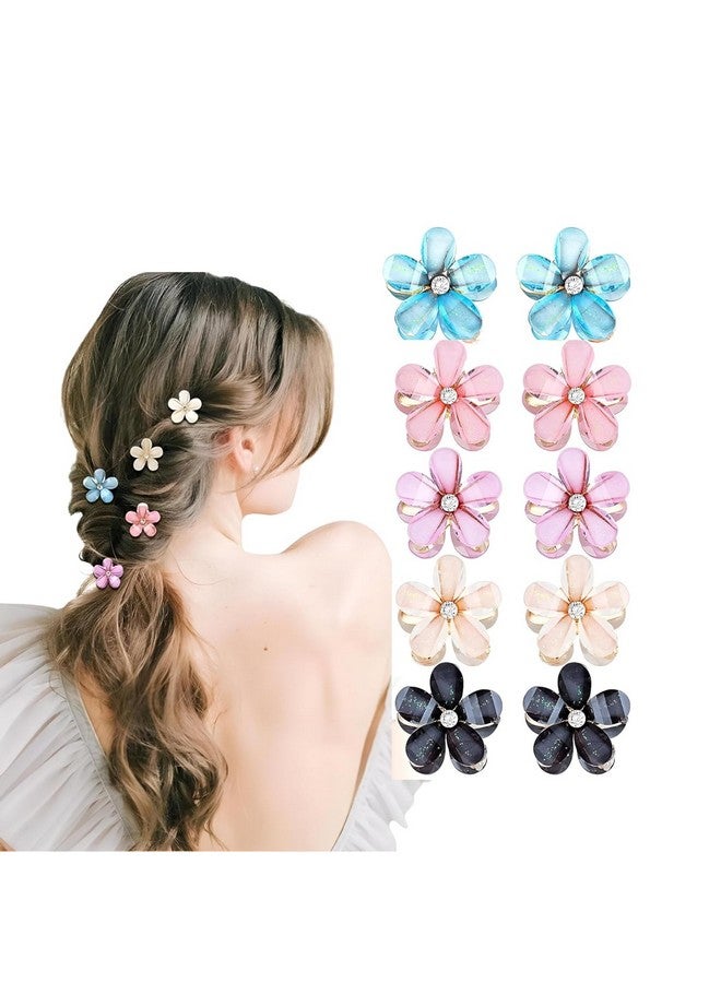 SUN Ring SUNRING Mini Pearl Claw Hair Clips with Daisy Flower, Sweet Artificial Clips Decorative Hair Accessories for Women Girls (Pack of 6, Multicolor) - Image 1