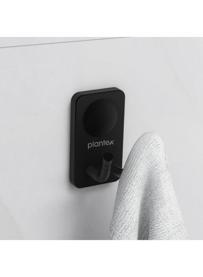 Plantex Robe Hook/Hanging Hooks for Bathroom/Wall Hooks for Hanging Clothes/Hooks for Wall/Bathroom Accessories - Pack of 1 (Black, 574) - Image 1