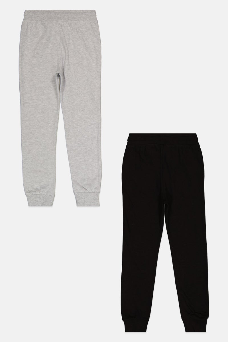 H&M Kids Boy 3 Pieces Plain Drawstring Jogger Pants, Multicolor  - Image 2