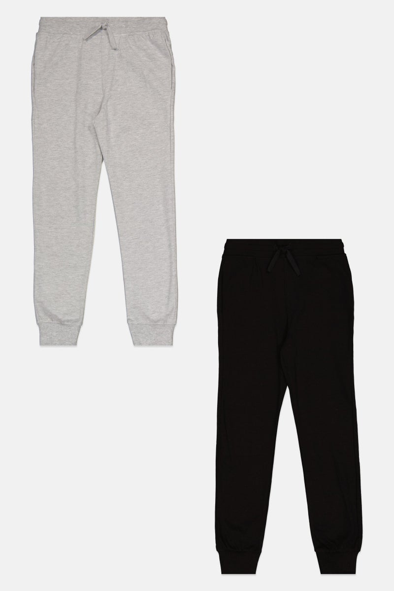 H&M Kids Boy 3 Pieces Plain Drawstring Jogger Pants, Multicolor  - Image 4