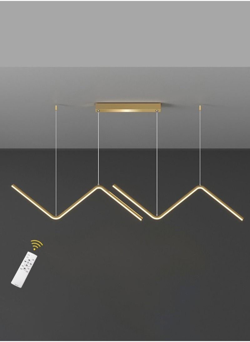 Goeco Modern Wave Line LED Pendants Dimmable with Remote Control Golden  - Image 1