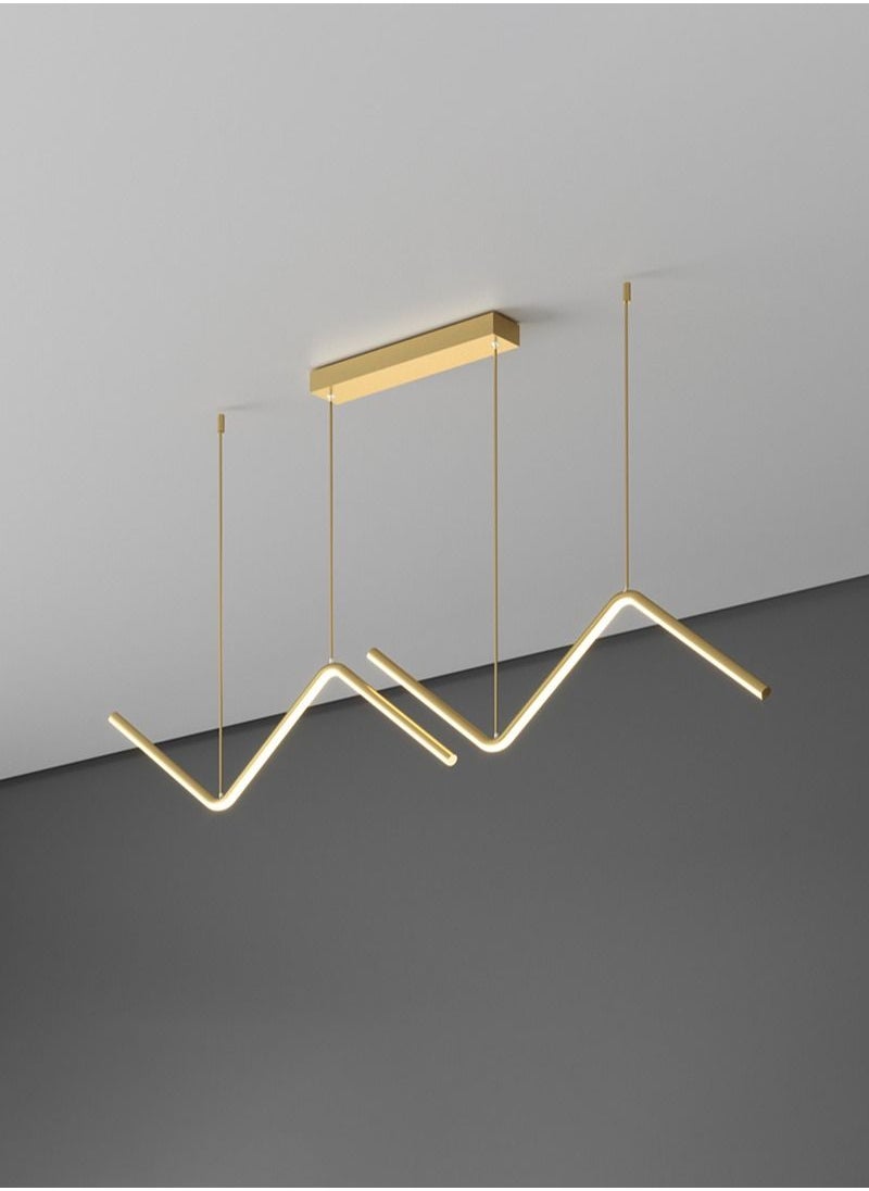Goeco Modern Wave Line LED Pendants Dimmable with Remote Control Golden  - Image 3
