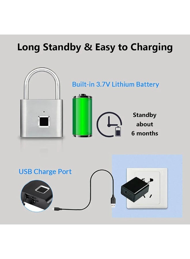 قفل من سبائك الألومنيوم، قفل ببصمة الإصبع، خزانة رياضية خارجية مقاومة للطقس. - Image 4