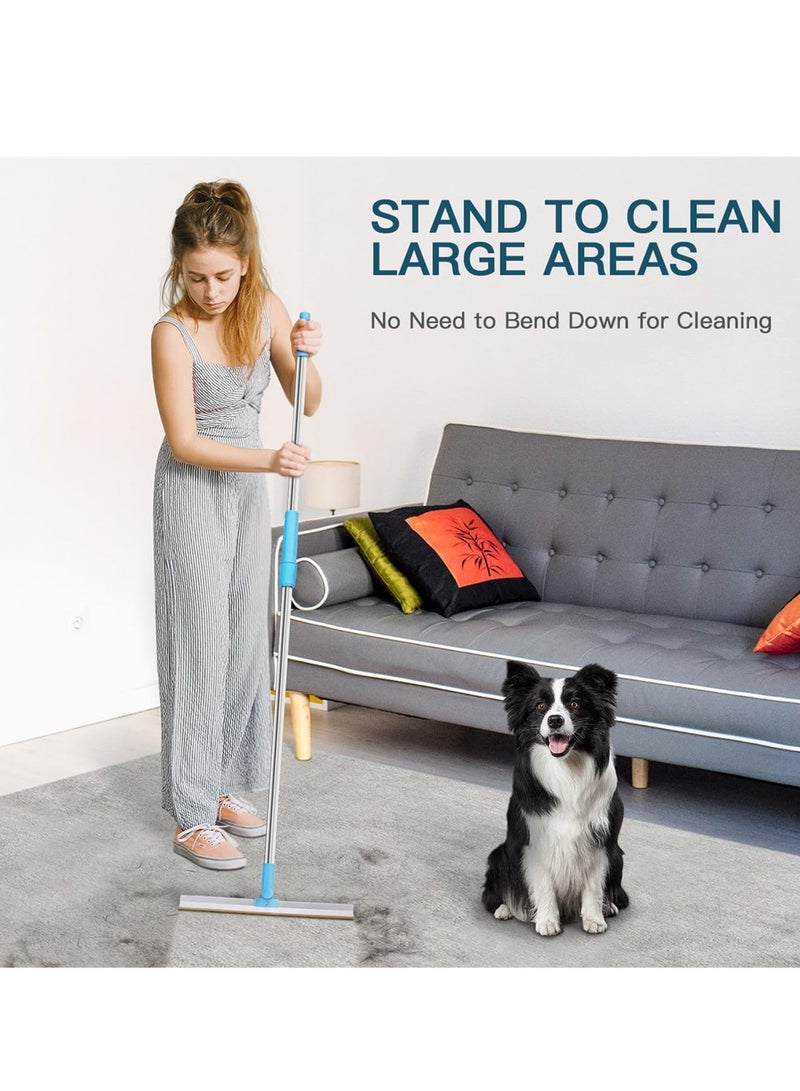 Excefore Pet Hair Remover for Carpet, 3Pcs Pet Hair Removal Tool with Telescopic 55" Handle Carpet Rug Rake for Dog Cat Hair Removal with 180° Rotation Carpet Scraper, Pet Hair Removal Broom - Image 2