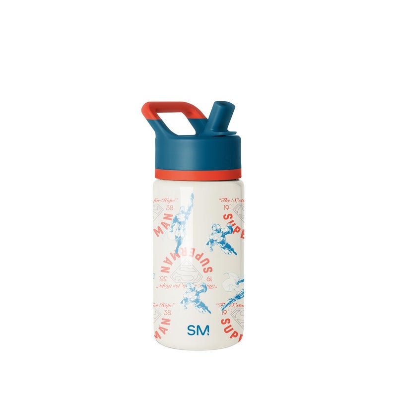 Simple Modern DC Comics Superman Kids Water Bottle with Straw Lid 14oz Insulated Stainless Steel Kids Tumbler Spill Proof Toddler Cup for School Girls Boys Summit Superman Stand for Hope - Image 2