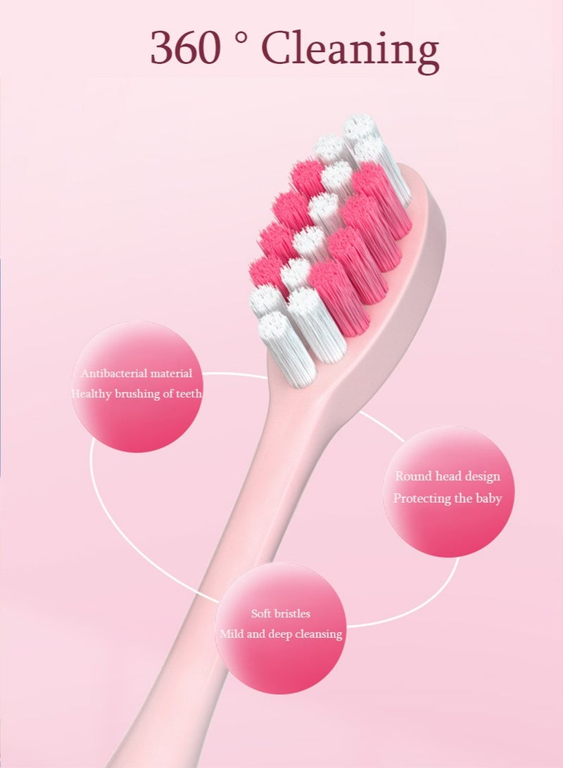 كوميسبيل فرشاة أسنان كهربائية للأطفال مع الناقل التسلسلي العام شحن فرشاة الأسنان الكهربائية ، وتصميم التفاعلية لجعل الفرشاة أكثر كفاءة ، وثلاثة رؤساء استبدال ، شعيرات الألياف الناعمة - Image 5