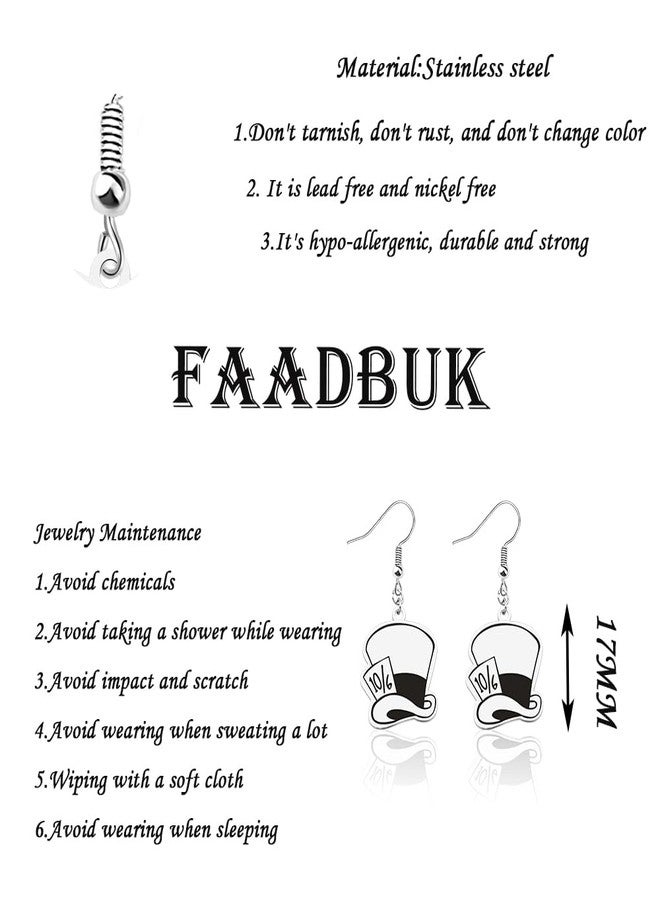 FAADBUK 10/6 Mad Hatter Hat Inspired Earring Mad Hatter Fan Gift (mad hat earring) - Image 2