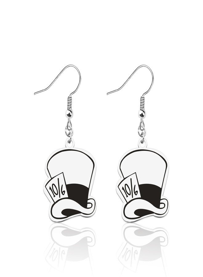 FAADBUK 10/6 Mad Hatter Hat Inspired Earring Mad Hatter Fan Gift (mad hat earring) - Image 1