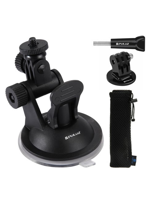 Suction Cup Mount Holder, Action Camera Car Windshield Mount, with 1/4 Threaded Head 360 Degree Tripod Ball Head Mount and Screw, Compatible with Gopro, DJI OSMO Akaso