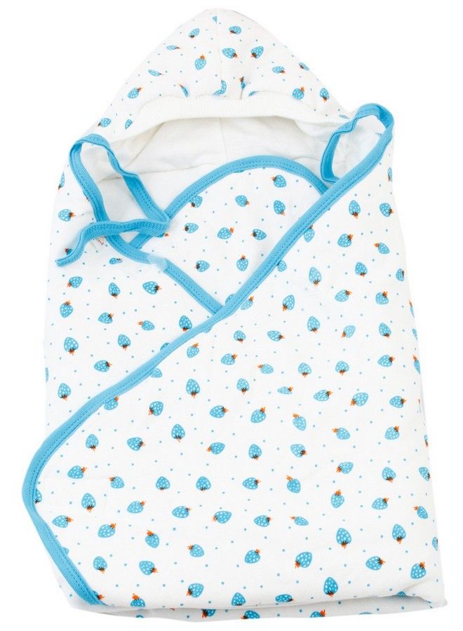 Tiny Care Tinycare Hooded Cherry Printed Baby Wrapper 532A - Image 2