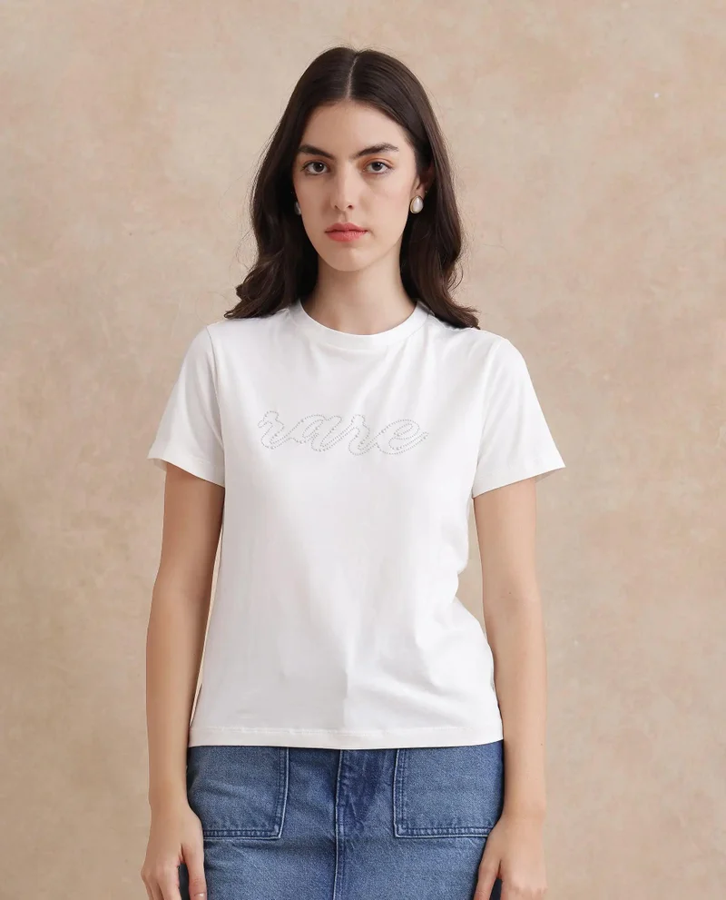Rareism Women's Pearl Embellished T Shirt