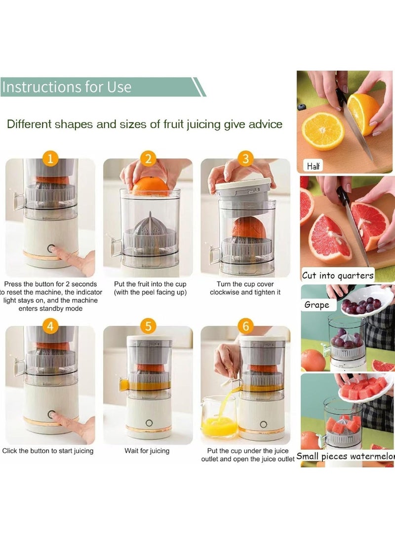 Toscana Citrus Juicer, Electric Orange Juicer, Portable Cordless Juice Extractor, Equipped with A Powerful Motor and USB-C Charging Cable, Suitable for Fruits Such As Oranges, Tangerines, Apples, Grapefruits, and Lemons - Image 3