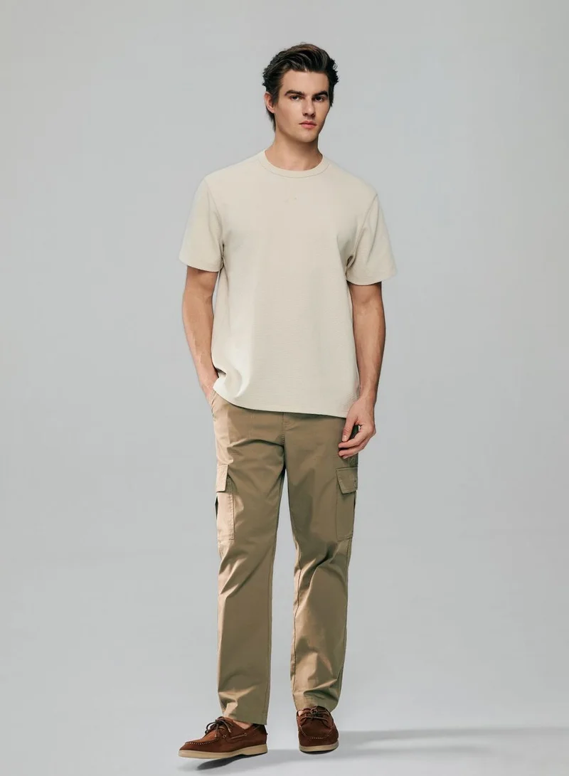 GIORDANO Men’s Regular Fit Stretch Waffle Tee