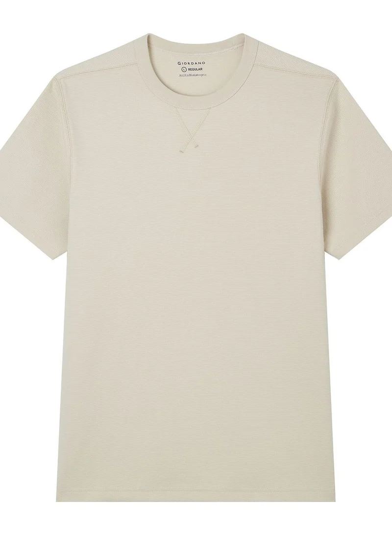 GIORDANO  Men’s Regular Fit Stretch Waffle Tee for Men | Best Price UAE