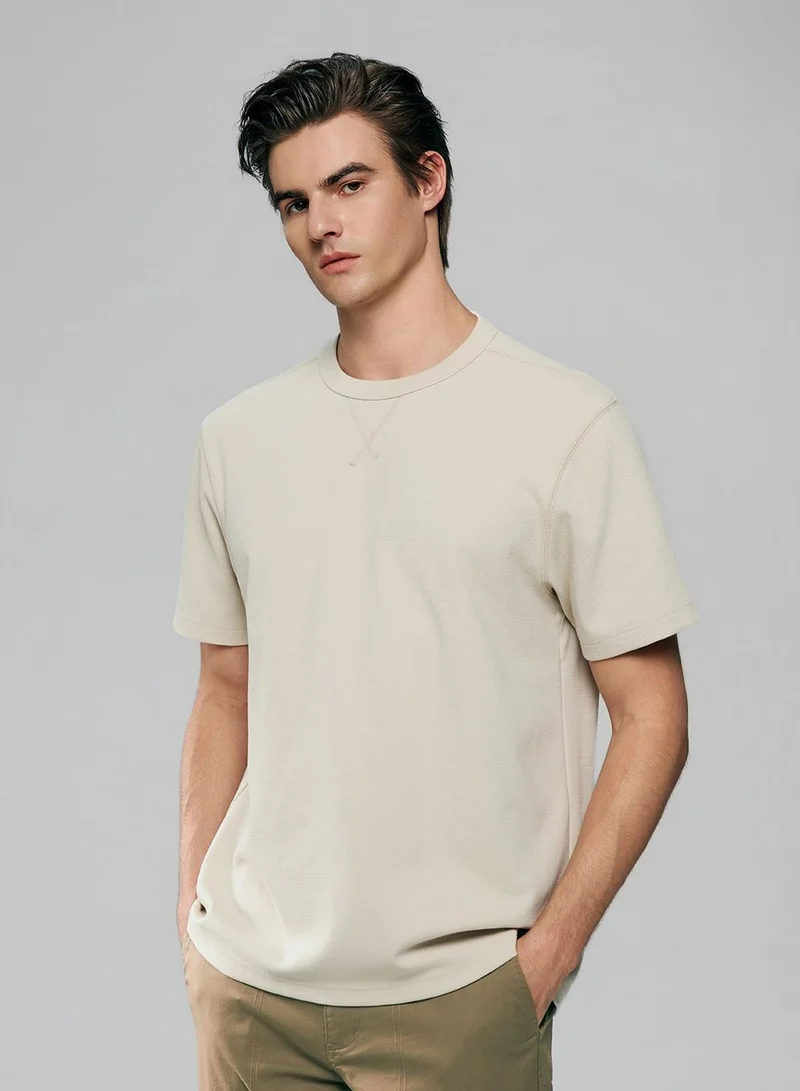 GIORDANO Men’s Regular Fit Stretch Waffle Tee