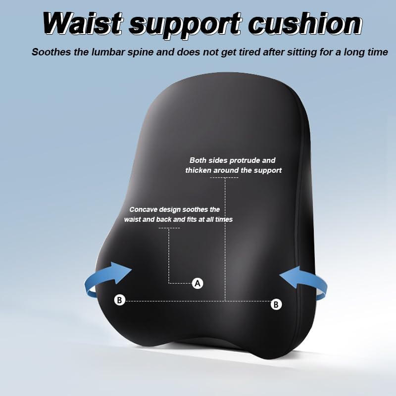 2 Pack Truck Headrest & Lumbar Support Cushion for Freightliner Cascadia Evolution 2013–2022, Memory Foam Ergonomic Car Headrest and Lumbar Support for Driving Fatigue Relief,B Grey - Image 5