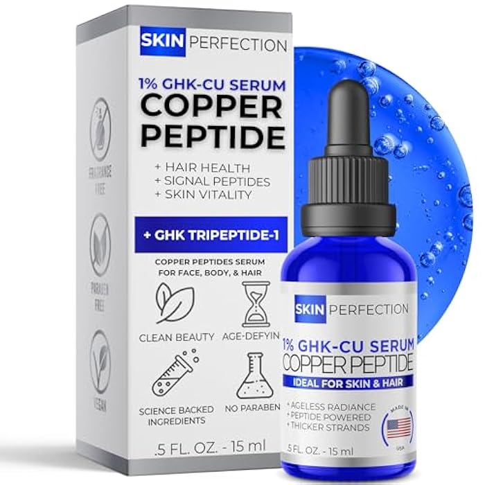 Skin Perfection GHK-CU Copper Peptides Serum for Face & Hair - Copper Peptide for Skin, Hair & Scalp