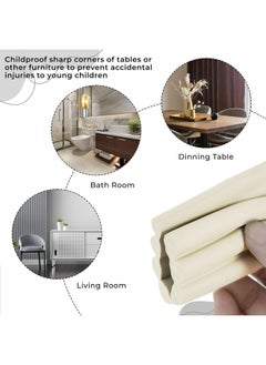 BEMBIKA Baby Proofing Edge & Corner Guards Furniture Edge Guard It�S Thin & Sleek Design For Sharp Edges Of Table, Bed, Kitchen Counter Top And Furniture For Babies & Child�S Safety - (W-Shape) White  - Image 3