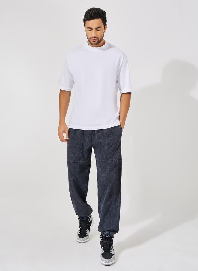 Styli Acid Wash Relaxed Fit Joggers with Elasticated Cuff - Image 2