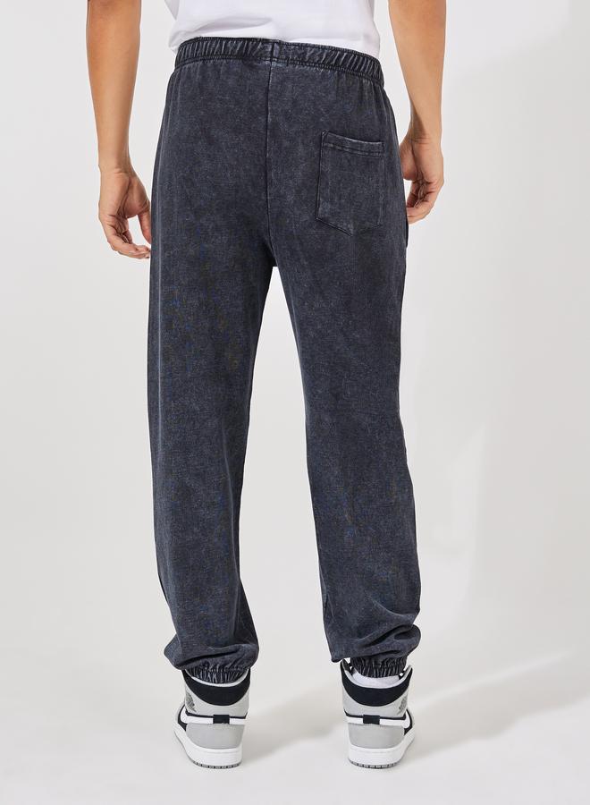 Styli Acid Wash Relaxed Fit Joggers with Elasticated Cuff - Image 4
