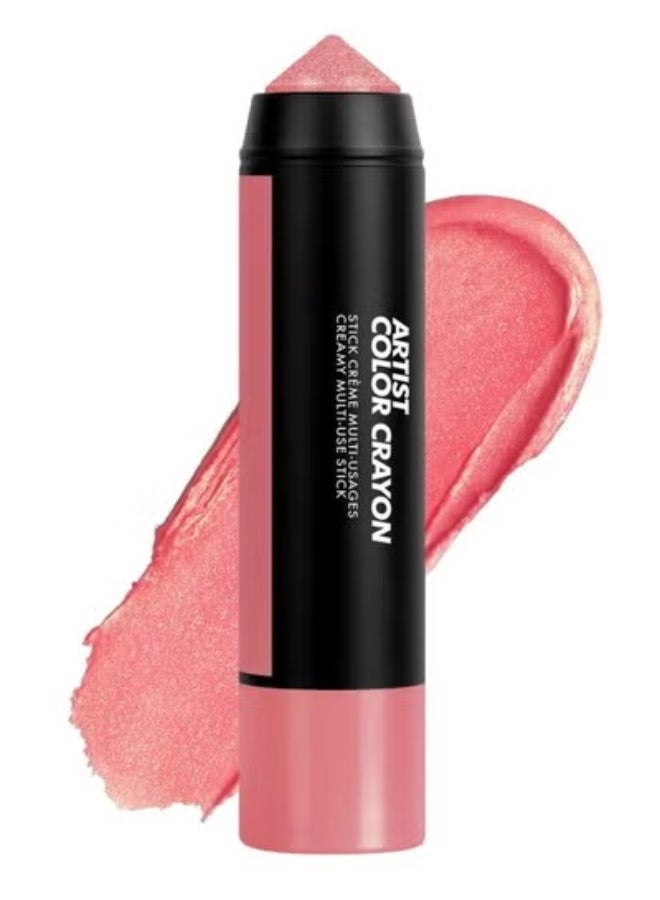 MAKE UP FOR EVER Artist Color Crayon Waterproof Multi-Use Stick 7g – Shade 212 Fizzy Pink – Peachy Pink Shimmer – Longwear, Blendable, Multi-Use Eye, Cheek & Face Crayon - Image 1