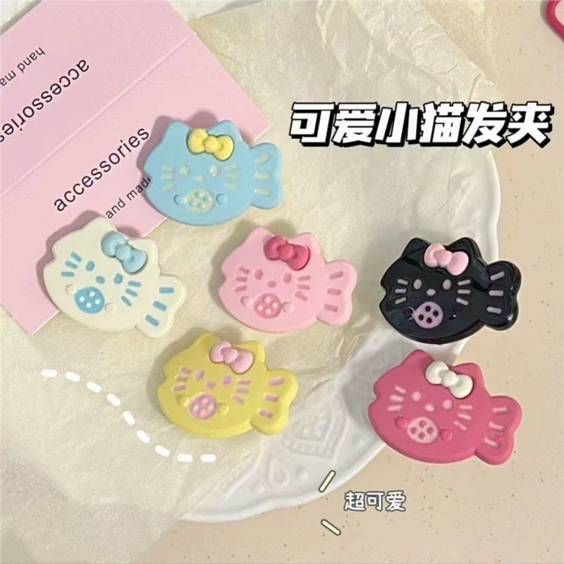Pink Hair Clip Set 50pcs Cute Cartoon Accessories 6 pack frosted fish kt hair clips