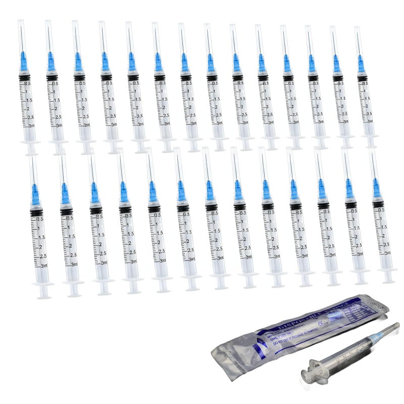 GOWTX 30 3ML/1ML Syringes with Caps, Individually Sealed for Liquid Dispensing - Image 1